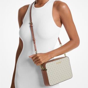 Michael Kors Tan and Cream Crossbody Bag